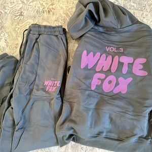 Gray and Pink Hoodie and Joggers Set